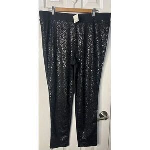 Cato Black Sequin Leggings Women’s Size‎ XL New With Tags